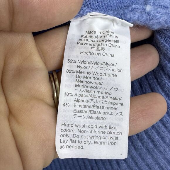 J. Crew Womens Alpaca Merino Wool Crewneck Sweater XS Blue Soft Yarn Preppy - Picture 5 of 5